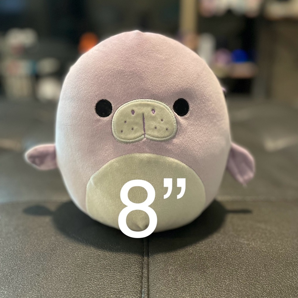 Squishmallows Marius Purple and Cream Stuffed Manatee